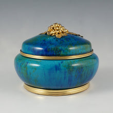 Load image into Gallery viewer, Antique French Sevres Porcelain Paul Milet Trinket Box, Gilt Bronze Grape Finial