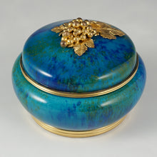 Load image into Gallery viewer, Antique French Sevres Porcelain Paul Milet Trinket Box, Gilt Bronze Grape Finial