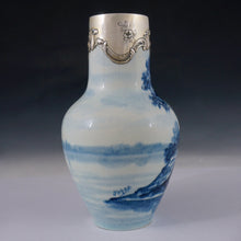 Load image into Gallery viewer, French Paul Milet Sevres Porcelain Vase Hallmarked Sterling Silver 950 Mounts