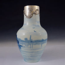Load image into Gallery viewer, French Paul Milet Sevres Porcelain Vase Hallmarked Sterling Silver 950 Mounts