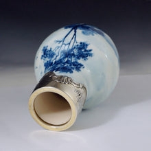 Load image into Gallery viewer, French Paul Milet Sevres Porcelain Vase Hallmarked Sterling Silver 950 Mounts