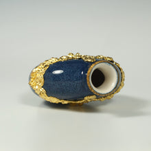 Load image into Gallery viewer, Antique French Paul Milet Sevres Ceramic Moon Vase Empire Gilt Ormolu Mounts Lapis Blue Color