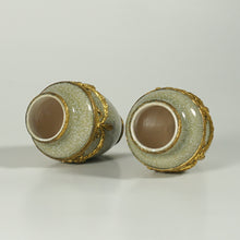 Load image into Gallery viewer, Pair Antique French Sevres Paul Milet Cabinet Ceramic Vases, Gilt Bronze Ormolu Mounts
