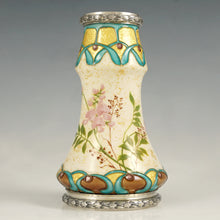 Load image into Gallery viewer, Art Nouveau French Silver Mounted Paul Milet Sevres Ceramic Vase Gold Leaf Foil