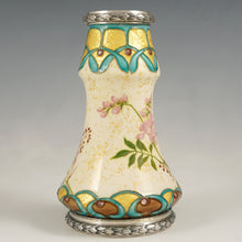Load image into Gallery viewer, Art Nouveau French Silver Mounted Paul Milet Sevres Ceramic Vase Gold Leaf Foil