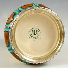 Load image into Gallery viewer, Art Nouveau French Silver Mounted Paul Milet Sevres Ceramic Vase Gold Leaf Foil