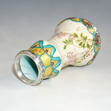 Load image into Gallery viewer, Art Nouveau French Silver Mounted Paul Milet Sevres Ceramic Vase Gold Leaf Foil