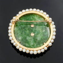 Load image into Gallery viewer, 14K Gold Brooch Ballerina Dancer, Green Jade, Pearls & Natural Rubies