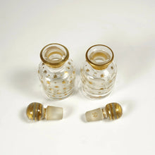 Load image into Gallery viewer, Antique French Perfume Caddy, Gothic Style Burl Wood Box, Glass Scent Bottles