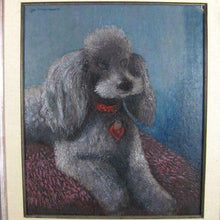 Load image into Gallery viewer, Geo Mommaerts Portrait of a Poodle Dog, Belgian Artist Impressionist Oil Painting, Dated