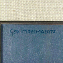 Load image into Gallery viewer, Geo Mommaerts Portrait of a Poodle Dog, Belgian Artist Impressionist Oil Painting, Dated