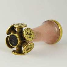 Load image into Gallery viewer, Antique Victorian Wax Seal Wheel Dog Sardonyx Hardstone Cameo Rose Quartz Stone