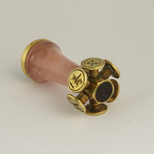 Load image into Gallery viewer, Antique Victorian Wax Seal Wheel Dog Sardonyx Hardstone Cameo Rose Quartz Stone