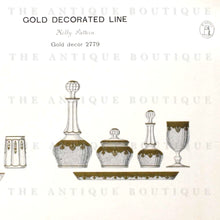 Load image into Gallery viewer, Antique French Saint Louis Acid Etched Glass Perfume Bottle, Empire Nelly Pattern, Gold Gilt Accents