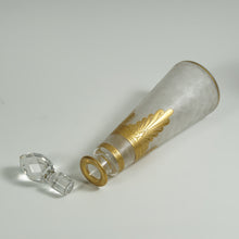 Load image into Gallery viewer, Antique French Saint Louis Acid Etched Glass Perfume Bottle, Empire Nelly Pattern, Gold Gilt Accents