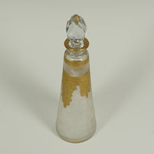 Load image into Gallery viewer, Antique French Saint Louis Acid Etched Glass Perfume Bottle, Empire Nelly Pattern, Gold Gilt Accents