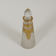 Load image into Gallery viewer, Antique French Saint Louis Acid Etched Glass Perfume Bottle, Empire Nelly Pattern, Gold Gilt Accents