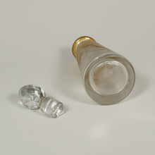 Load image into Gallery viewer, Antique French Saint Louis Acid Etched Glass Perfume Bottle, Empire Nelly Pattern, Gold Gilt Accents