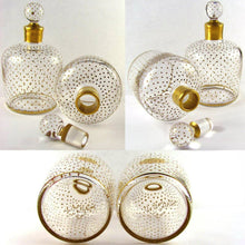 Load image into Gallery viewer, PAIR Antique French Paris Crystal & Gilt Painted Scent, Perfume Bottles SIGNED