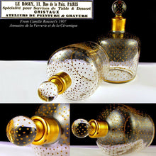 Load image into Gallery viewer, PAIR Antique French Paris Crystal & Gilt Painted Scent, Perfume Bottles SIGNED