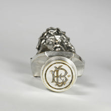 Load image into Gallery viewer, Antique French Wax Seal Silvered Bronze Desk Stamp Jesus Christ Statue Bust Signed Jean-Baptiste Germain, Red Marble Stand