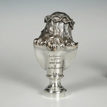 Load image into Gallery viewer, Antique French Wax Seal Silvered Bronze Desk Stamp Jesus Christ Statue Bust Signed Jean-Baptiste Germain, Red Marble Stand