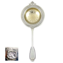 Load image into Gallery viewer, Art Deco French Sterling Silver .950 Tea Strainer, Boxed