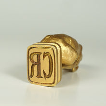 Load image into Gallery viewer, Art Deco French Gilt Bronze Figural Bloodhound Dog Wax Seal Desk Stamp, Signed Leroy