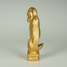 Load image into Gallery viewer, Art Deco French Gilt Bronze Figural Bloodhound Dog Wax Seal Desk Stamp, Signed Leroy