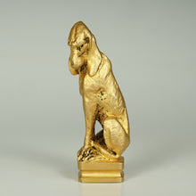Load image into Gallery viewer, Art Deco French Gilt Bronze Figural Bloodhound Dog Wax Seal Desk Stamp, Signed Leroy