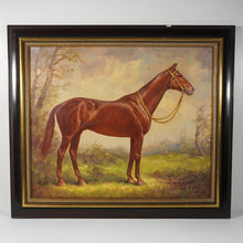 Load image into Gallery viewer, German Equestrian Portrait of a Horse Oil on Canvas Painting by Krämer-Braun (1913-1983)