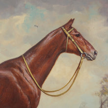 Load image into Gallery viewer, German Equestrian Portrait of a Horse Oil on Canvas Painting by Krämer-Braun (1913-1983)