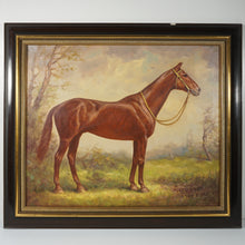 Load image into Gallery viewer, German Equestrian Portrait of a Horse Oil on Canvas Painting by Krämer-Braun (1913-1983)