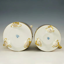 Load image into Gallery viewer, Antique Vienna Austria Porcelain Hand Painted Teapot &amp; Creamer Set, Raised Gold Enamel Nude Portrait of Goddess Diana
