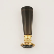 Load image into Gallery viewer, Antique French 18K Gold Wax Seal Desk Stamp Carved Smoky Topaz Handle
