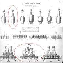 Load image into Gallery viewer, Antique French Baccarat Crystal Green Chartreuse Liquor Service Tantalus Whiskey Set, Bronze Caddy
