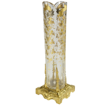 Load image into Gallery viewer, Antique Victorian Bohemian Moser Raised Enamel Glass Vase
