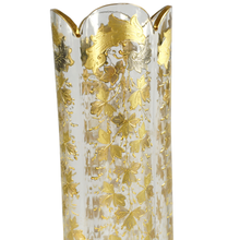 Load image into Gallery viewer, Antique Victorian Bohemian Moser Raised Enamel Glass Vase
