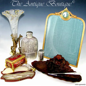 Large Antique Gilt Bronze & Jasperware Medallion Empire Style Picture Photo Frame