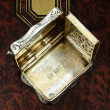 Load image into Gallery viewer, Antique Victorian Sterling Silver Vinaigrette, Nathaniel Mills, Birmingham 1858
