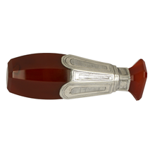 Load image into Gallery viewer, Antique Swedish Red Agate Desk Wax Seal Silver Mounts by Otto Lindeberg
