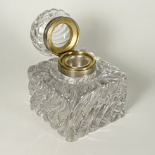 Load image into Gallery viewer, Large Antique French Baccarat Crystal Inkwell Bambous Swirl
