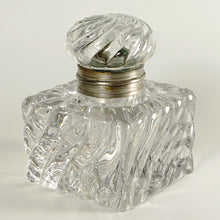 Load image into Gallery viewer, Large Antique French Baccarat Crystal Inkwell Bambous Swirl
