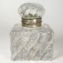 Load image into Gallery viewer, Large Antique French Baccarat Crystal Inkwell Bambous Swirl
