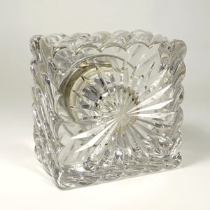 Large Antique French Baccarat Crystal Inkwell Bambous Swirl