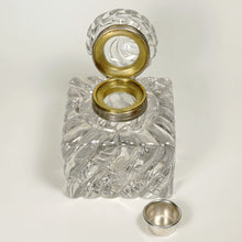 Load image into Gallery viewer, Large Antique French Baccarat Crystal Inkwell Bambous Swirl
