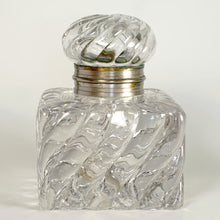 Load image into Gallery viewer, Large Antique French Baccarat Crystal Inkwell Bambous Swirl
