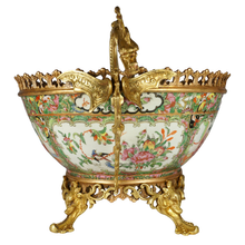 Load image into Gallery viewer, 19th Century Chinese Canton Porcelain Famille Rose Medallion Bowl French Gilt Bronze Mounts
