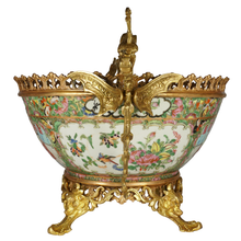 Load image into Gallery viewer, 19th Century Chinese Canton Porcelain Famille Rose Medallion Bowl French Gilt Bronze Mounts
