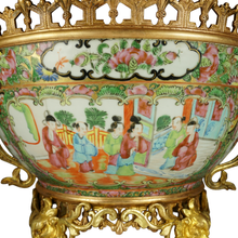 Load image into Gallery viewer, 19th Century Chinese Canton Porcelain Famille Rose Medallion Bowl French Gilt Bronze Mounts

